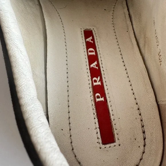 PRADA Authentic Women’s Navy Blue Suede Sneakers Size 6.5 (36.5 EU) - Picture 6 of 17